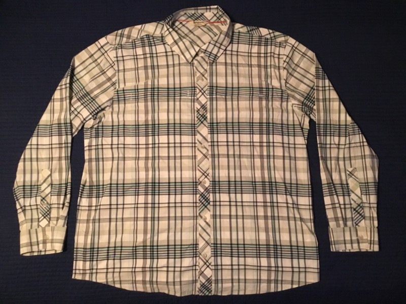 Original SIMMS Brown Plaid LS Button Front Lightweight Fly Fishing Shirt sz XXL