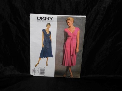 Vogue 1027 6 8 10 12 DKNY Dress Sewing Pattern Uncut Calf Length With Pockets
