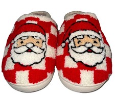 Santa Checkered Christmas Slippers Size 38-39 8-9