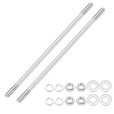 2Set M8x220mm Double Ended Stud Screws,304 Stainless Steel Rod with Nut Washer