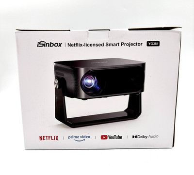 iSinbox LED Source Netflix Licensed Smart Projector Model YG381 (80 Watts)
