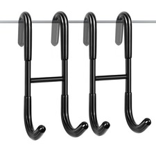 RICHMIRTH Over Shower Door Hooks for Towels 2 Pack   2 Pack, Black