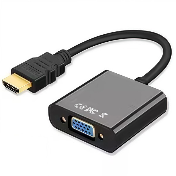 Adaptador HDMI a VGA De Alta Velocidad: Convertidor Macho a Hembra Con Escalador
