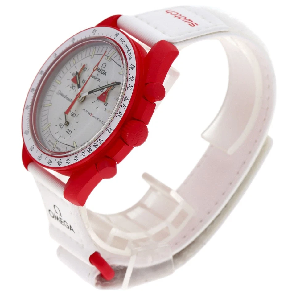 Swatch MISSION TO MARS Speedmaster Omega Collaboration Watches S033R100 Cera... - Image 2 of 4