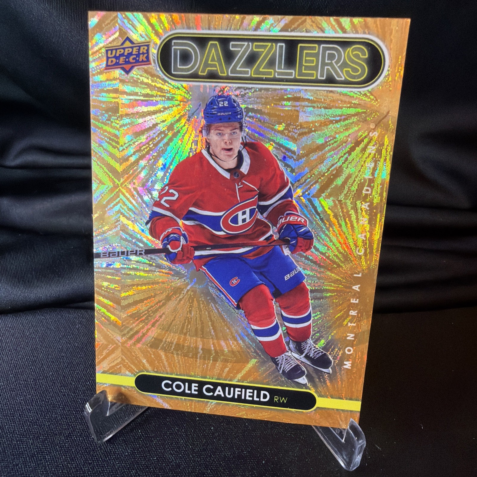 2021-22 Upper Deck Series 1 Orange Dazzlers Cole Caufield RC Montreal Canadiens