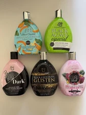 Lot of 5 Indoor Tanning Bed Lotions - Brown Sugar &Tan Asz U, Bronzer Lotions