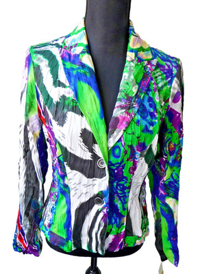 Alberto Makali Jacket Fitted Blazer Multi Color Size 6 NWT
