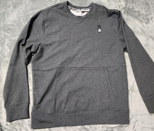 Reebok Men's Gray Fleece Pullover Sweatshirt Crew Neck Logo Long Sleeve Size L