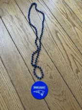 New England Patriots Bud Light Bead Necklace Mardi Gras