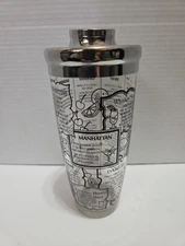 Irvinware Bartender Glass Cocktail Shaker W/Lid & Drink Recipes Barware Tiki USA