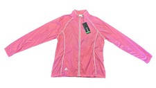 Adidas ClimaProof Pink Windbreaker Jacket Women  s M Golf Tennis Full Zip