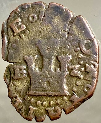 1500 s Medieval Spanish Coin King 1575-1585 Very Nice Philip II 2 Maravedis