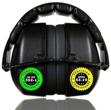 Noise Reduction Ear Muffs Black 31.5 dB SNR Hearing Protection Safety Ear