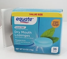 EQUATE SUGAR FREE DRY MOUTH LOZENGES BB DATE 06/2026