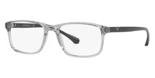 Emporio Armani Rectangle Man Eyeglasses 0EA3098 5029 53mm Transparent Grey - NEW