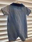 First Impressions Blue And White Striped Dinosaur Romper Baby 3-6 Months — photo 2