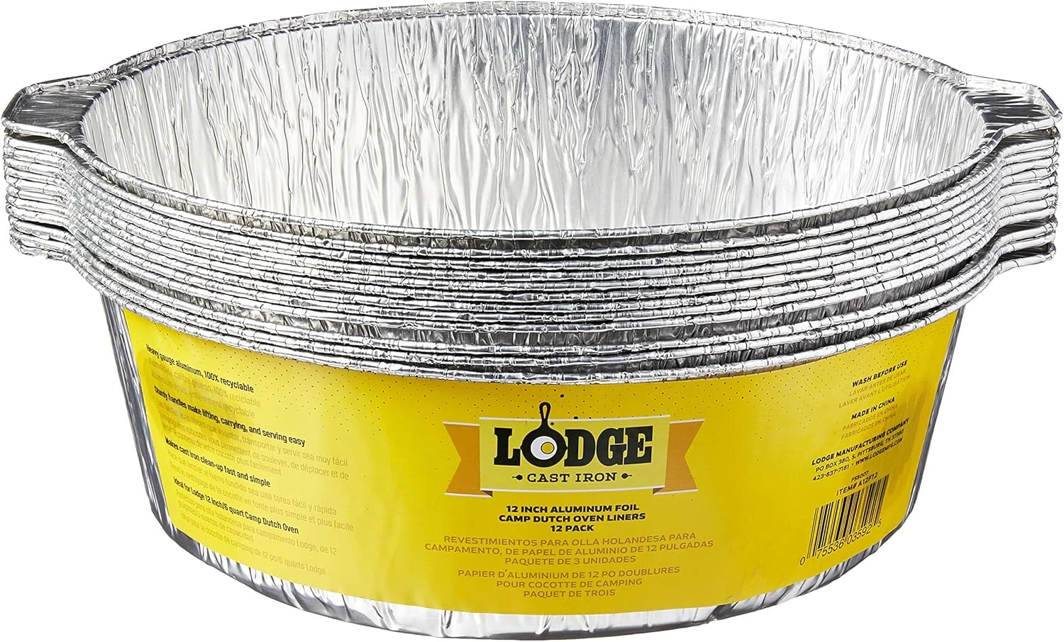 Silver 12 Inch Aluminum Foil Dutch Oven Liner - 100% Recyclable Dutch Oven Liner
