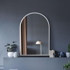 MirrorOutlet The Arcus Modern Arched Wall Mirror 39" X 27" 100x70cm - White A