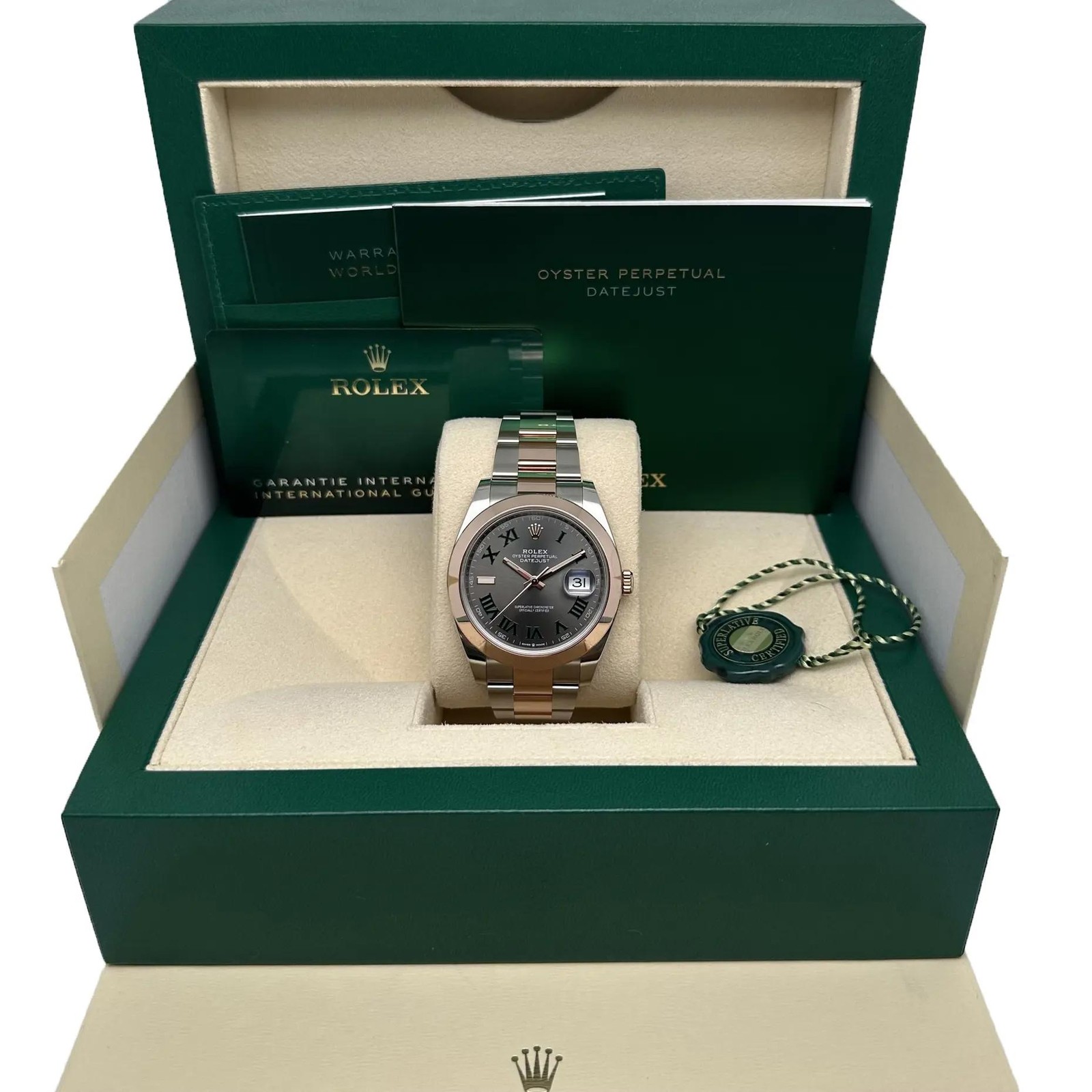 Rolex Datejust 41 126301 Steel 18K Rose Gold Wimbledon Dial Watch B&P