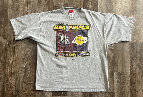 Vintage Los Angeles Lakers New Jersey Nets 2002 NBA Finals T-shirt Sz XXL Kobe