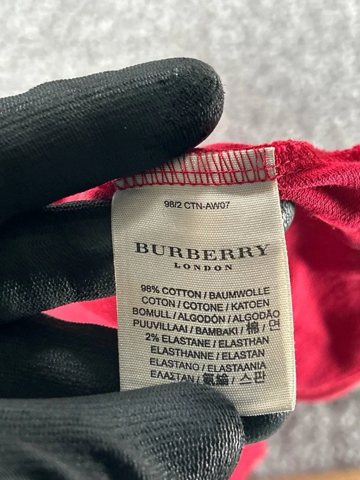 Camisa polo Burberry London para mujer pequeña roja de algodón golf Foto 4 de 4