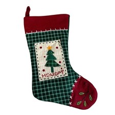 Vintage Christmas Tree Holiday  Christmas Stocking
