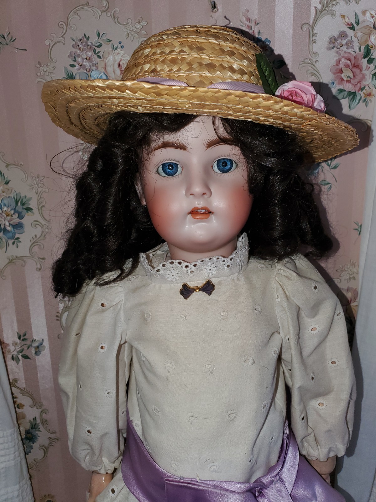 26&rdquo; Antique German Hertel Schwab Bisque Doll 136/10 Made F