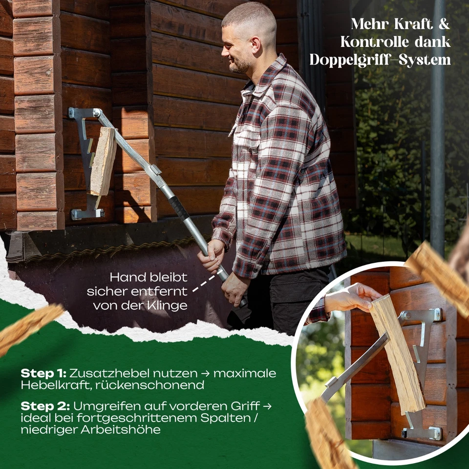 FORSTIX Spaccalegna Manuale [Montaggio a Parete] Spaccalegna Meccanico Coltello Truciolare - Immagine 2 di 4