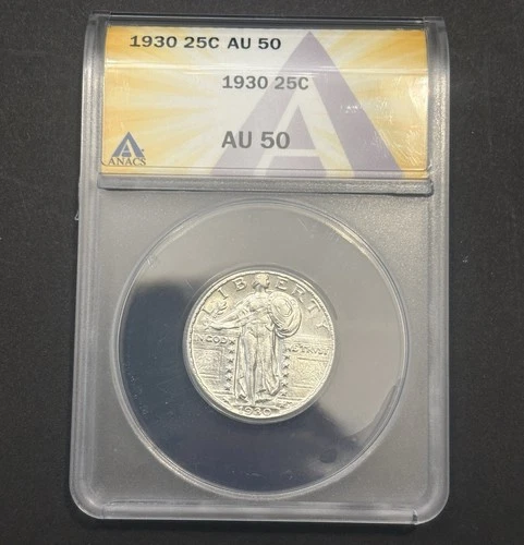 1930 Standing Liberty Quarter — ANACS AU50 🔥 Conservatively Graded! PQ+