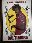1996 Topps Stars Reprint Auto Earl Monroe Signed 1969-70