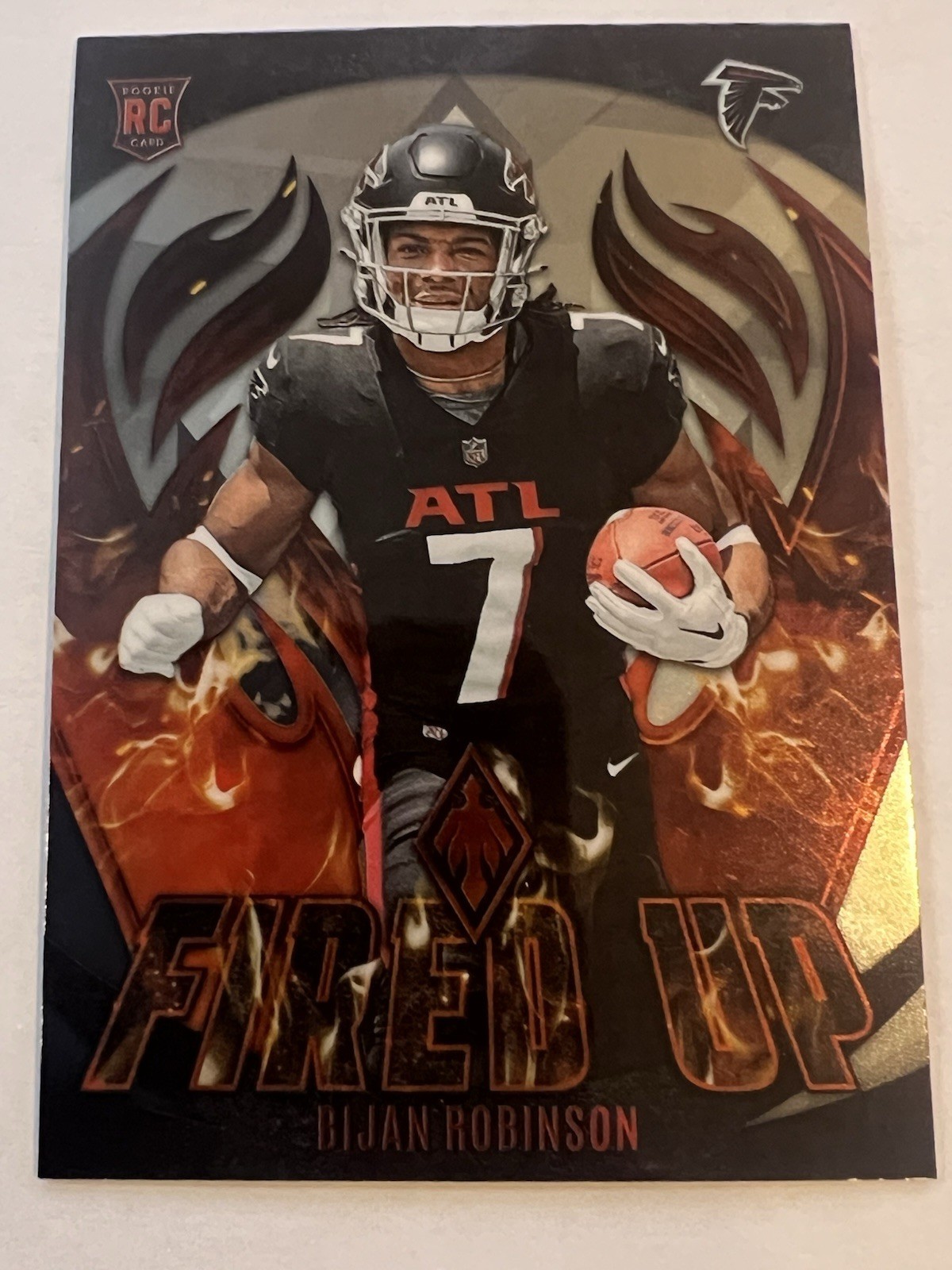 2023 Panini Phoenix ~ BIJAN ROBINSON ~ Fired Up Silver RC #FU-8 ~ Falcons 🔥