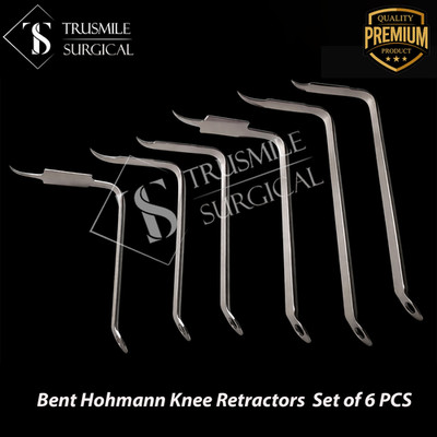 Bent Hohmann Knee Retractors Orthopedic Surgical Instruments Set of 6