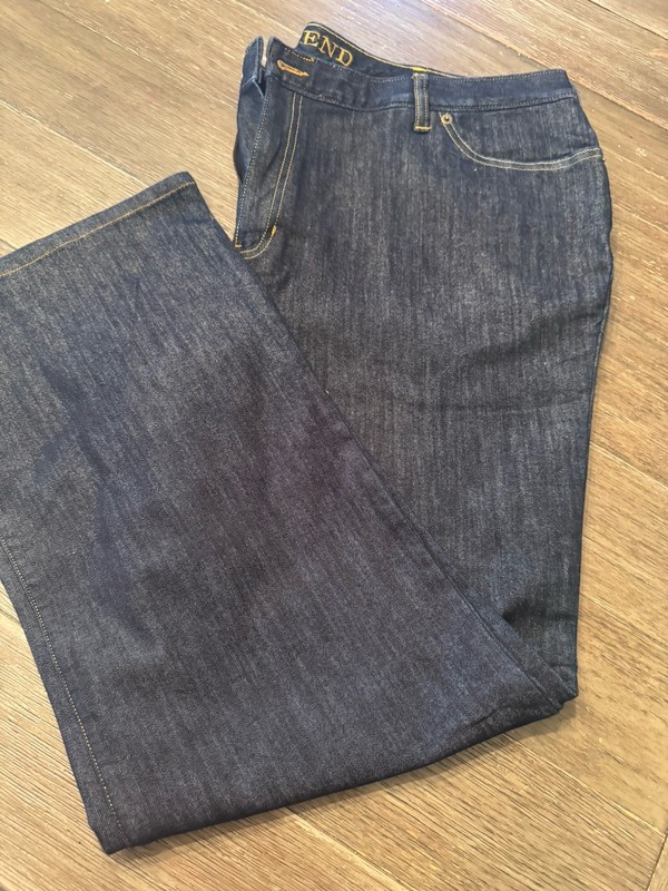 Lands End Jeans Women's 20W Blue Denim Straight Leg Mid Rise Medium Wash