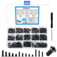 890 PCS M2 M2.5 M3 Screw Set Mini Flat Head Phillips Machine Screws Assortment