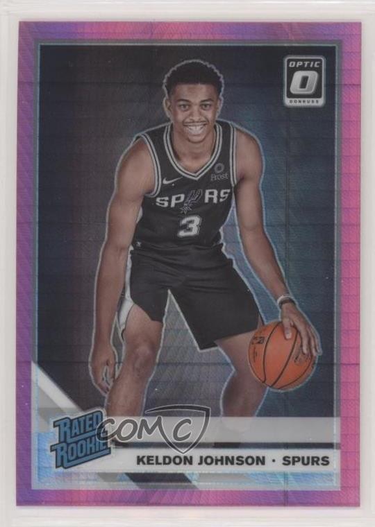 2019 Panini Donruss Optic Rated Rookie Pink Hyper Prizm Keldon Johnson #186 w4l