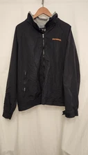 Whataburger Jacket Mens Large Black Hooded Fleece Lined Windbreaker Zip Work