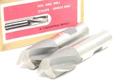 LAST ONES!! 2 NEW SURPLUS 15/16" HSS END MILLS 2-FLUTE SINGLE END CHINA  .9375" 