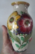 Vintage ROYAL GOUDA Hand Painted AREO VASE # 3161 - 6 3/4"