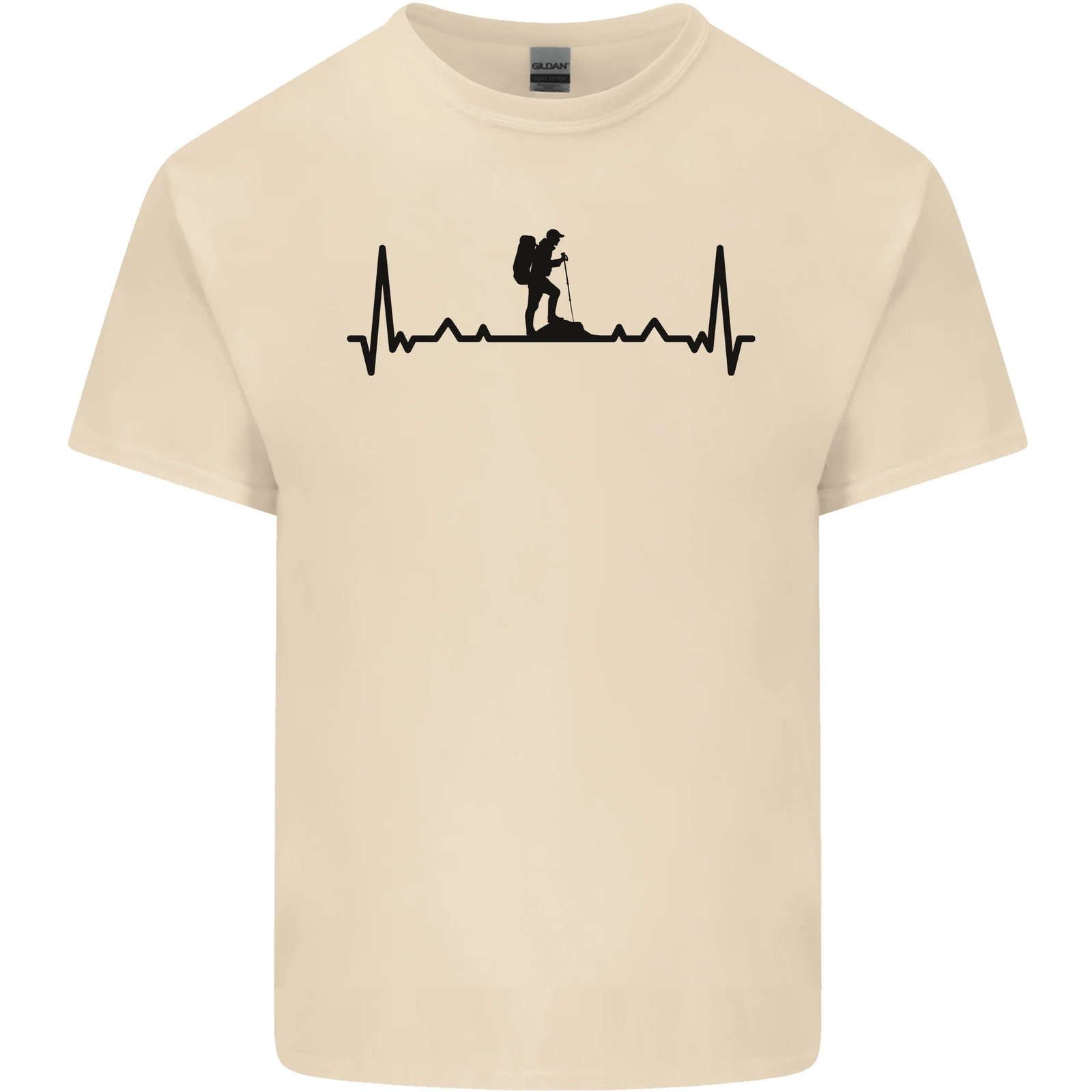 Camiseta De Algodón Para Hombre De Senderismo ECG Caminata Paseo Trekking Pulso