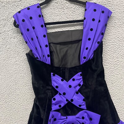 purple velvet polka dot dress Boden Polka Dot Purple Velvet Dress Fit And Flare Babydoll Pinup Women's US  Sz 8