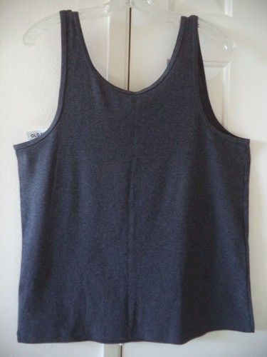 ¡Lo último básico! Camiseta sin mangas Old Navy gris carbón ajustada tejida acanalada Cami 18 20 2X XXL  - Imagen 4 de 5