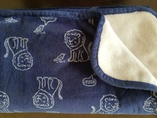 Carter's Navy Blue Lion Safari Baby Security Crib Blanket Roar White 30 x40