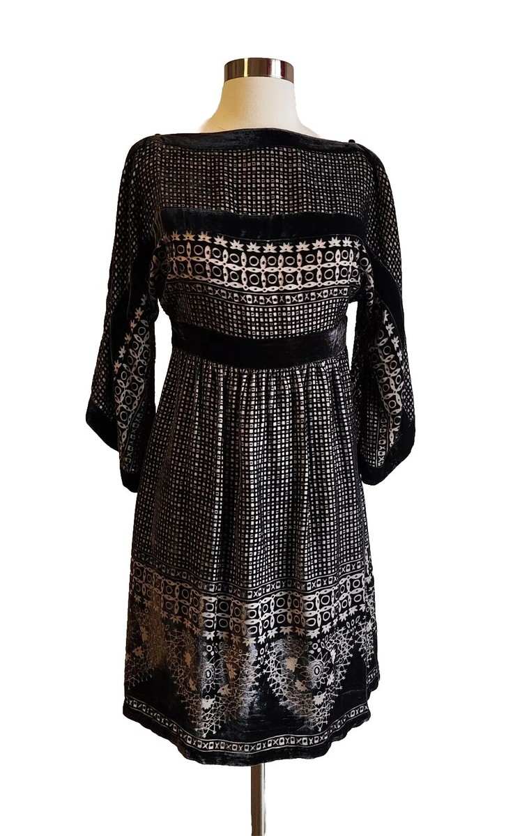 ★セール♪★BCBGMAXAZRIA ベルベットバーンアウトドレス★ BCBG Max Azria Burntout Velvet Dress Cold Shoulder Size XS
