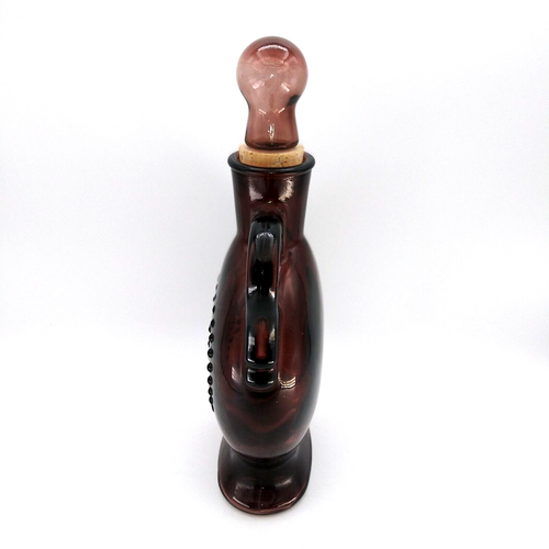 VTG Amethyst purple glass Star Pattern 11" liquor oil Decanter Bottle w/ Stopper - Picture 4 of 11