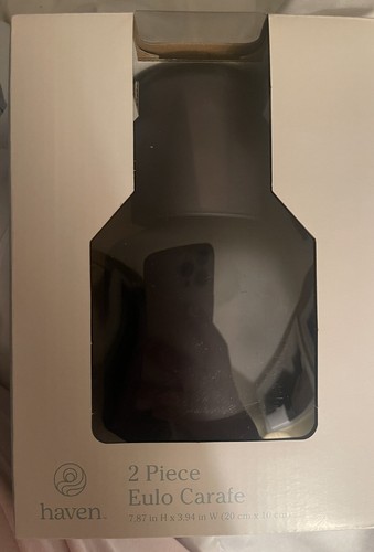 Bedside Water Carafe Frosted Glass China Blue Haven Eulo Boho TikTok Famous BNIB - Picture 8 of 8