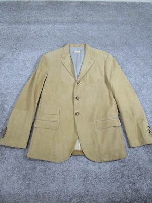 Brunello Cuccinelli Suede Sport Coat Mens Medium Leather Light Brown Jacket