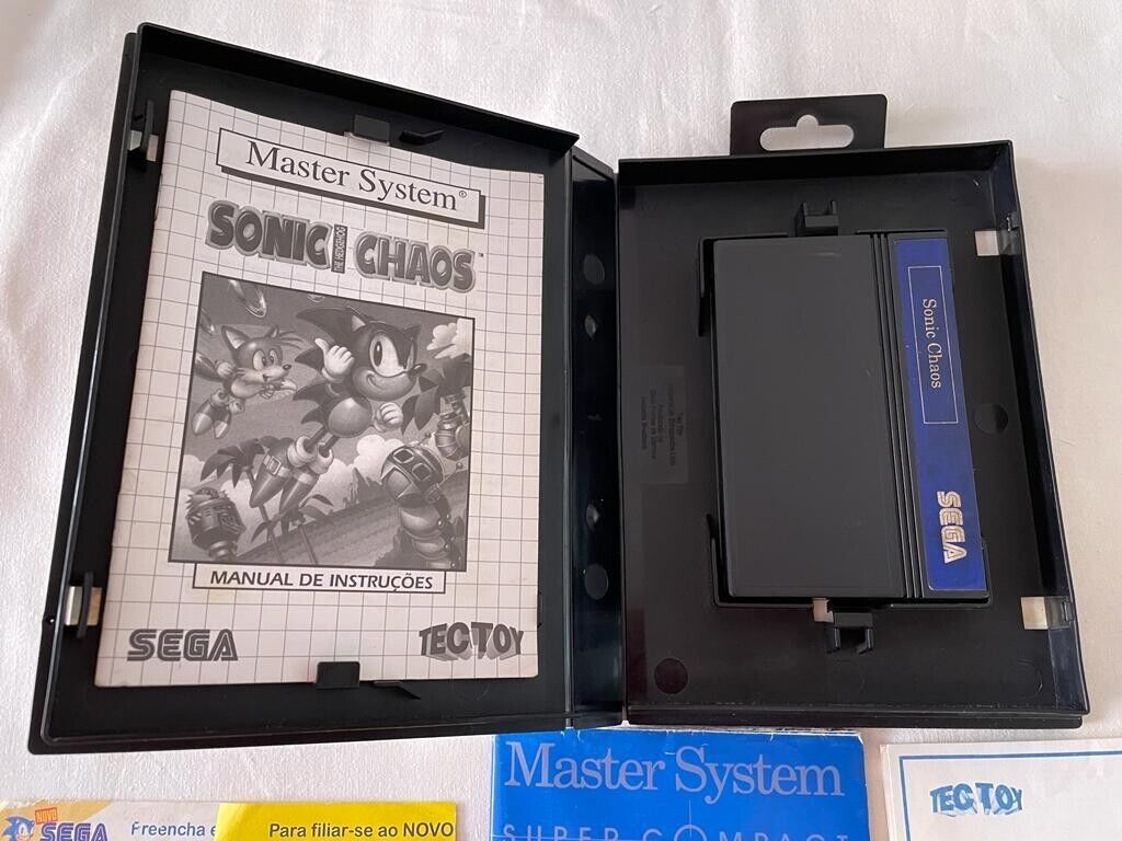 Sega Master System Tectoy : Sonic Caos Tectoy complete with all papers  poster