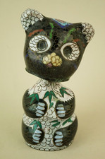 Scultura orso panda Cloisonnè Cloisonne arte orientale Cina o Giappone primi XX