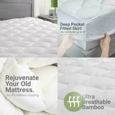 ExceptionalSheets Bamboo Mattress Pad with Fitted Skirt