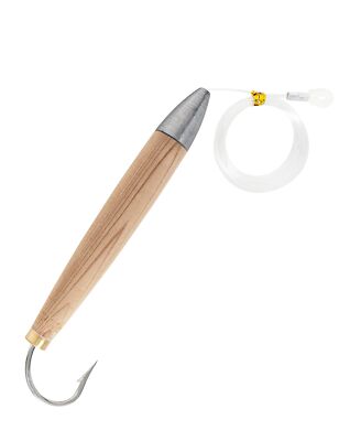 8in Cedar Plug Fishing Lures for Tuna 2pcs Saltwater with 150LB Fluorocarbon ...